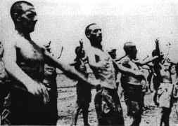 Prisoners of war exercising